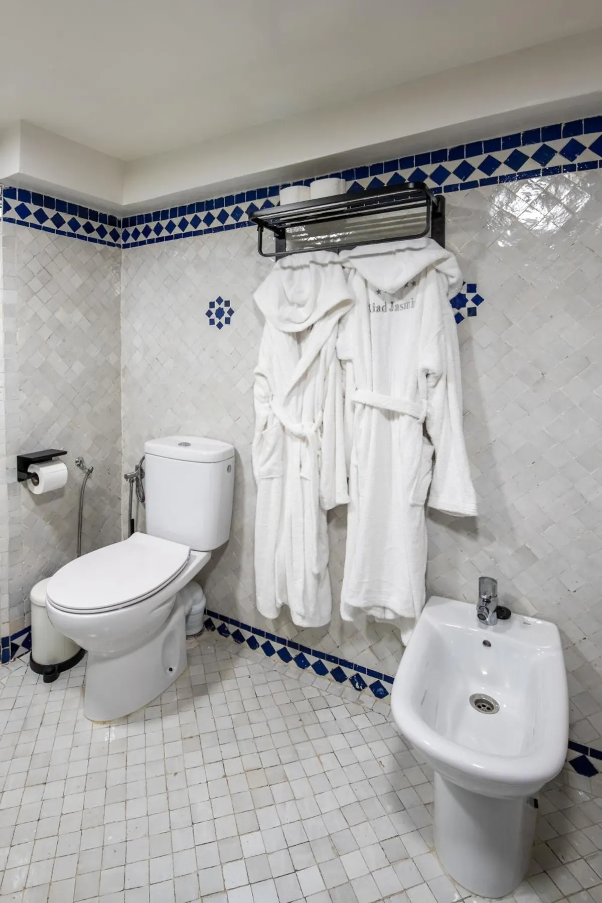 Bathroom with bidet and bathrobes